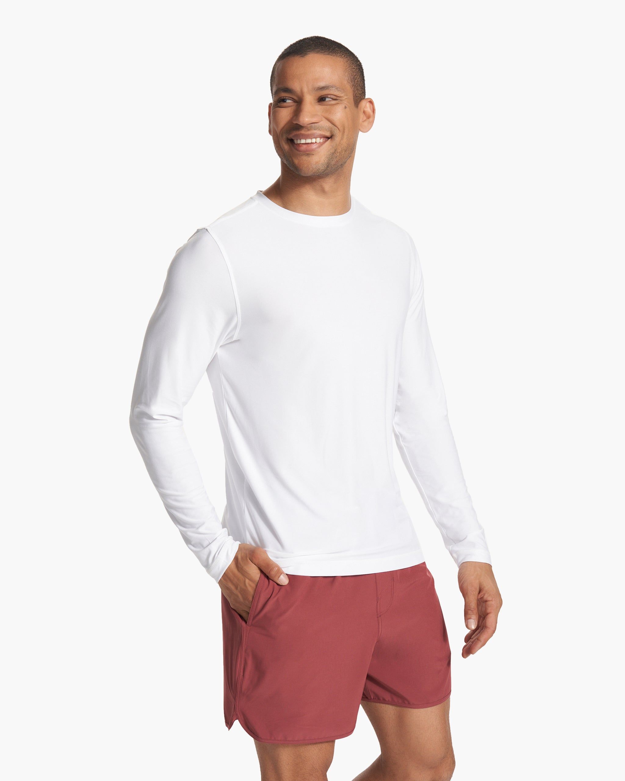 Long Sleeve Strato Tech Tee | White sold by Vuori product image thumbnail 4