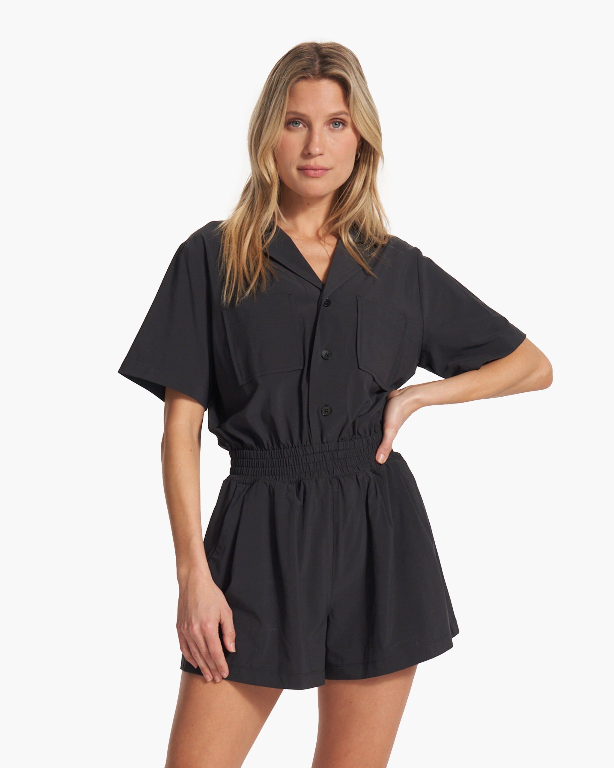 Villa Romper | Black sold by Vuori product image thumbnail 2