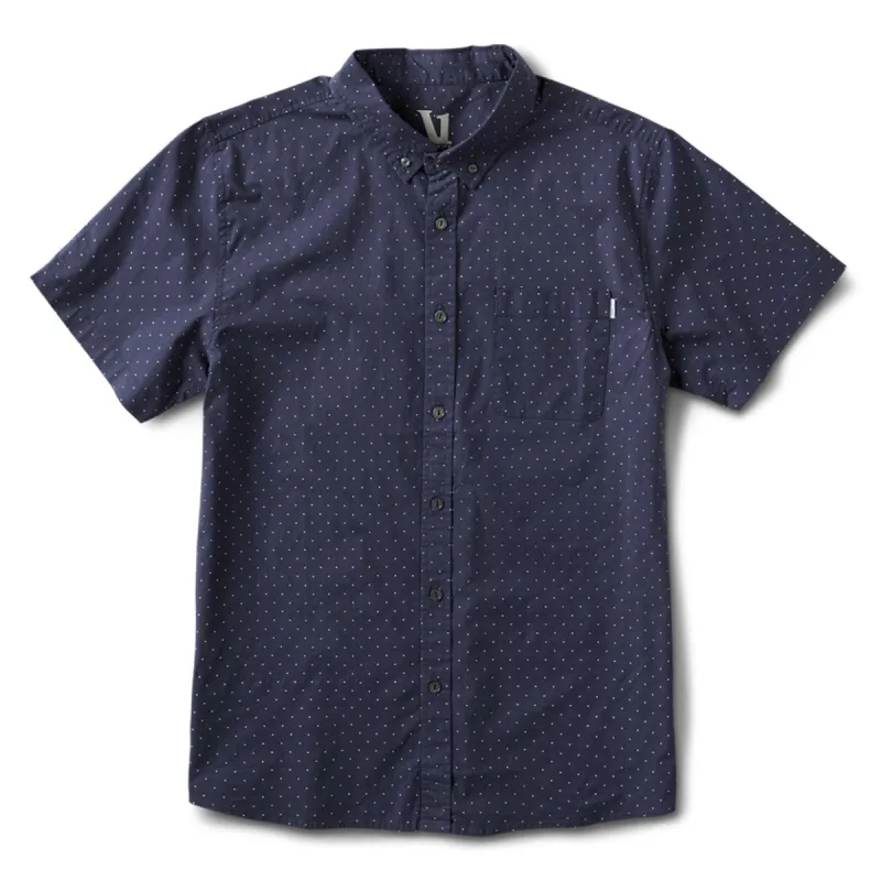 Crest Short Sleeve Button-Down | Navy Micro Dot sold by Vuori