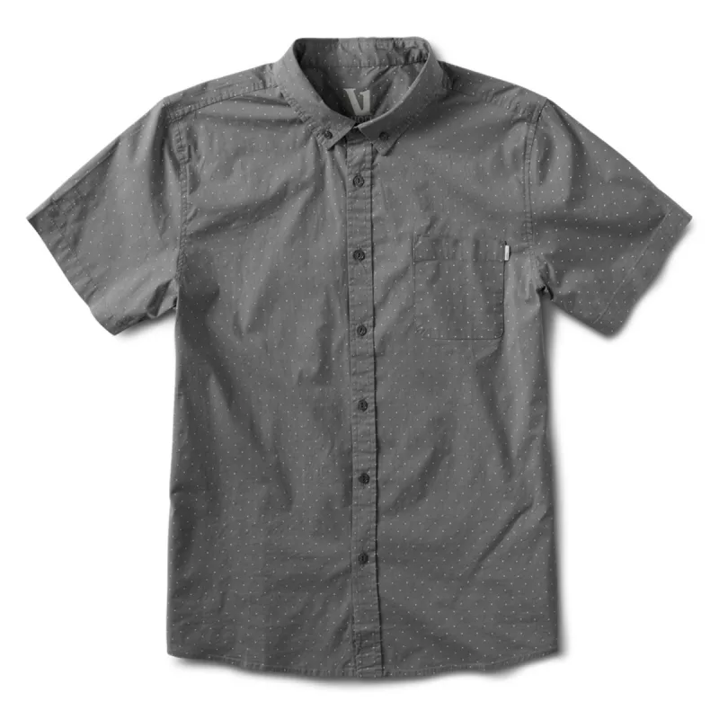Crest Short Sleeve Button-Down | Grey Micro Dot sold by Vuori