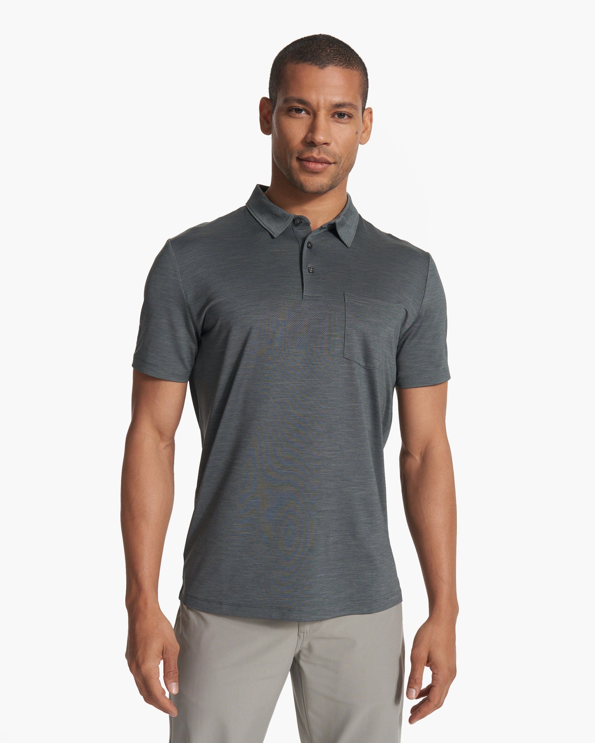Zephyr Polo | Smoked Beryl Heather sold by Vuori product image thumbnail 2
