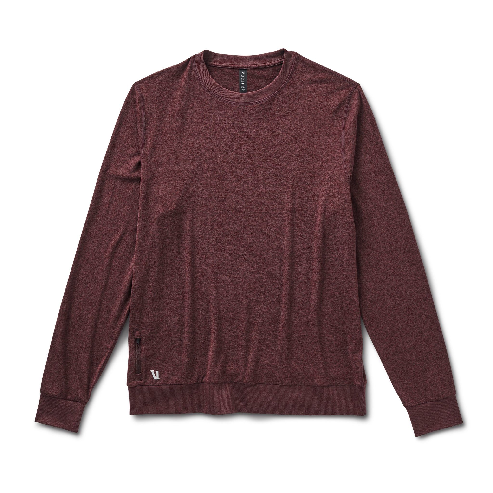 Ponto Performance Crew | Oxblood Heather sold by Vuori