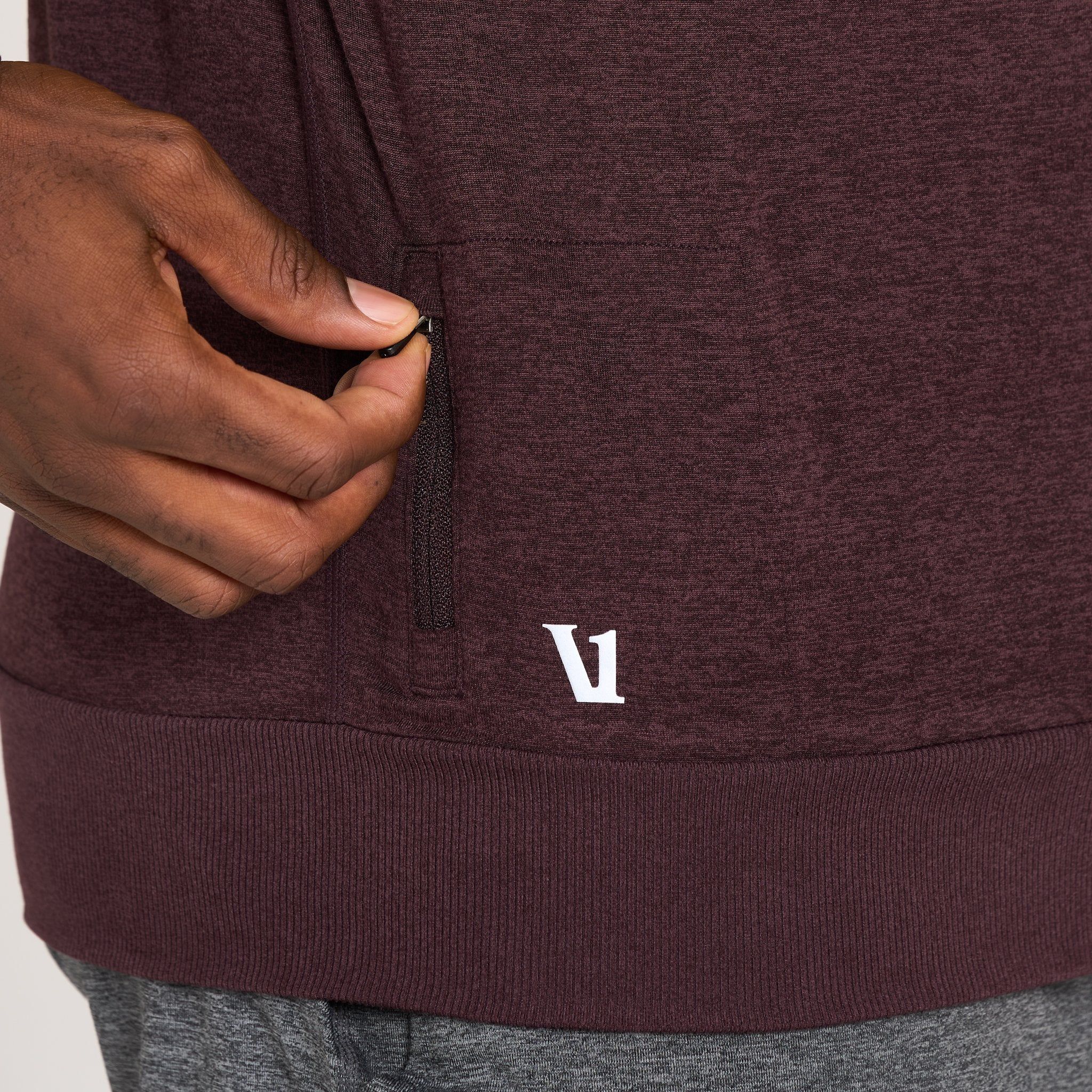 Ponto Performance Crew | Oxblood Heather sold by Vuori product image thumbnail 4