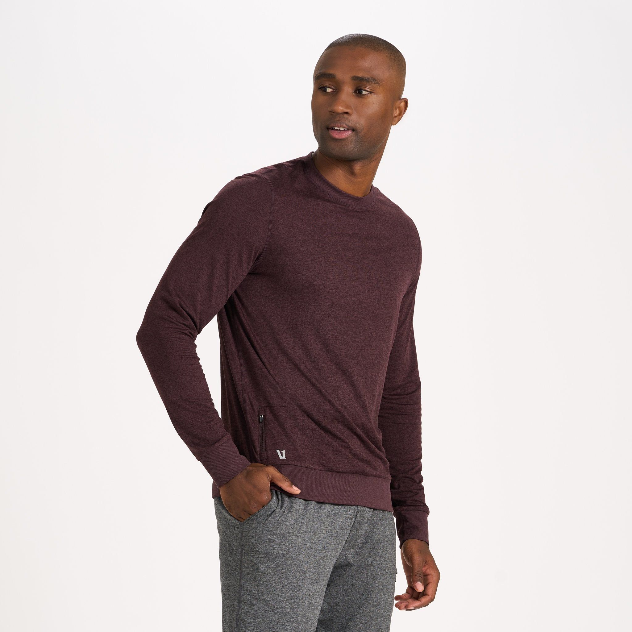 Ponto Performance Crew | Oxblood Heather sold by Vuori product image thumbnail 2