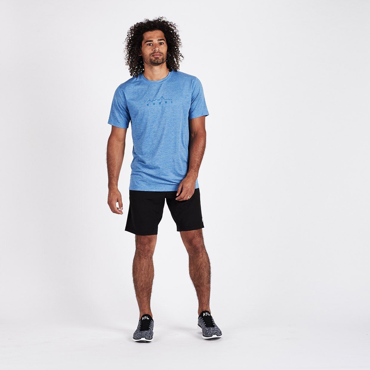 Mountain Line Tech Tee | Azure sold by Vuori product image thumbnail 5