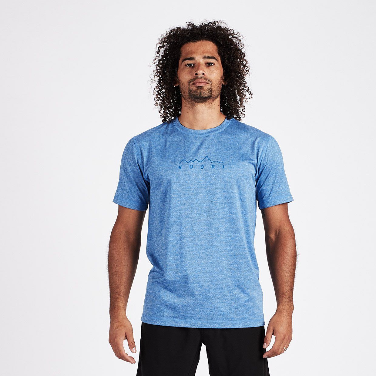 Mountain Line Tech Tee | Azure sold by Vuori product image thumbnail 2