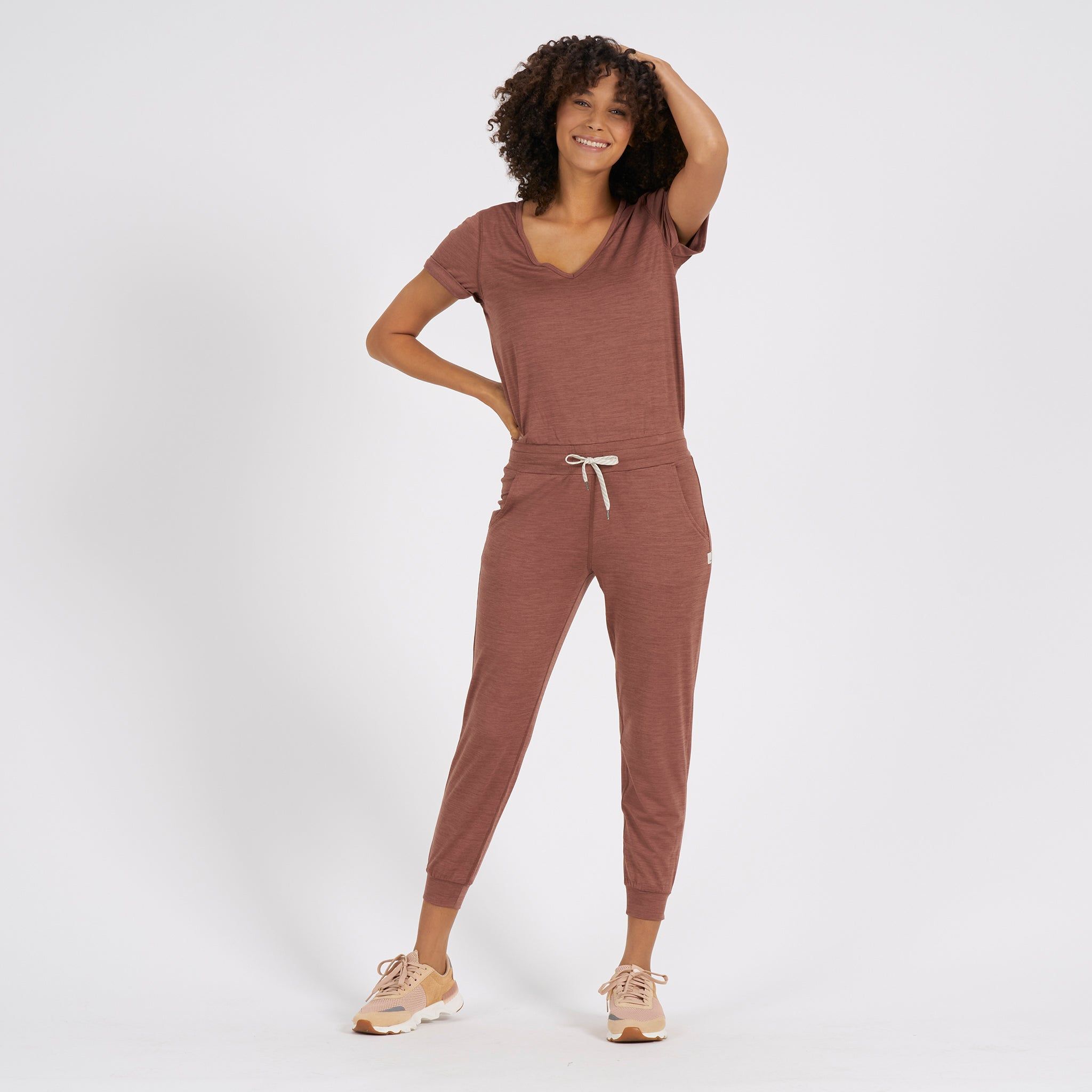 All Day Jumpsuit | Terracotta Heather sold by Vuori