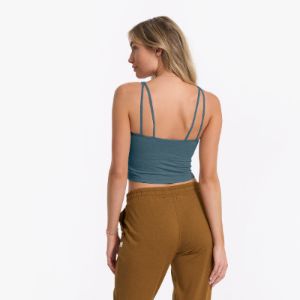Halo Performance Crop | Stone Heather sold by Vuori