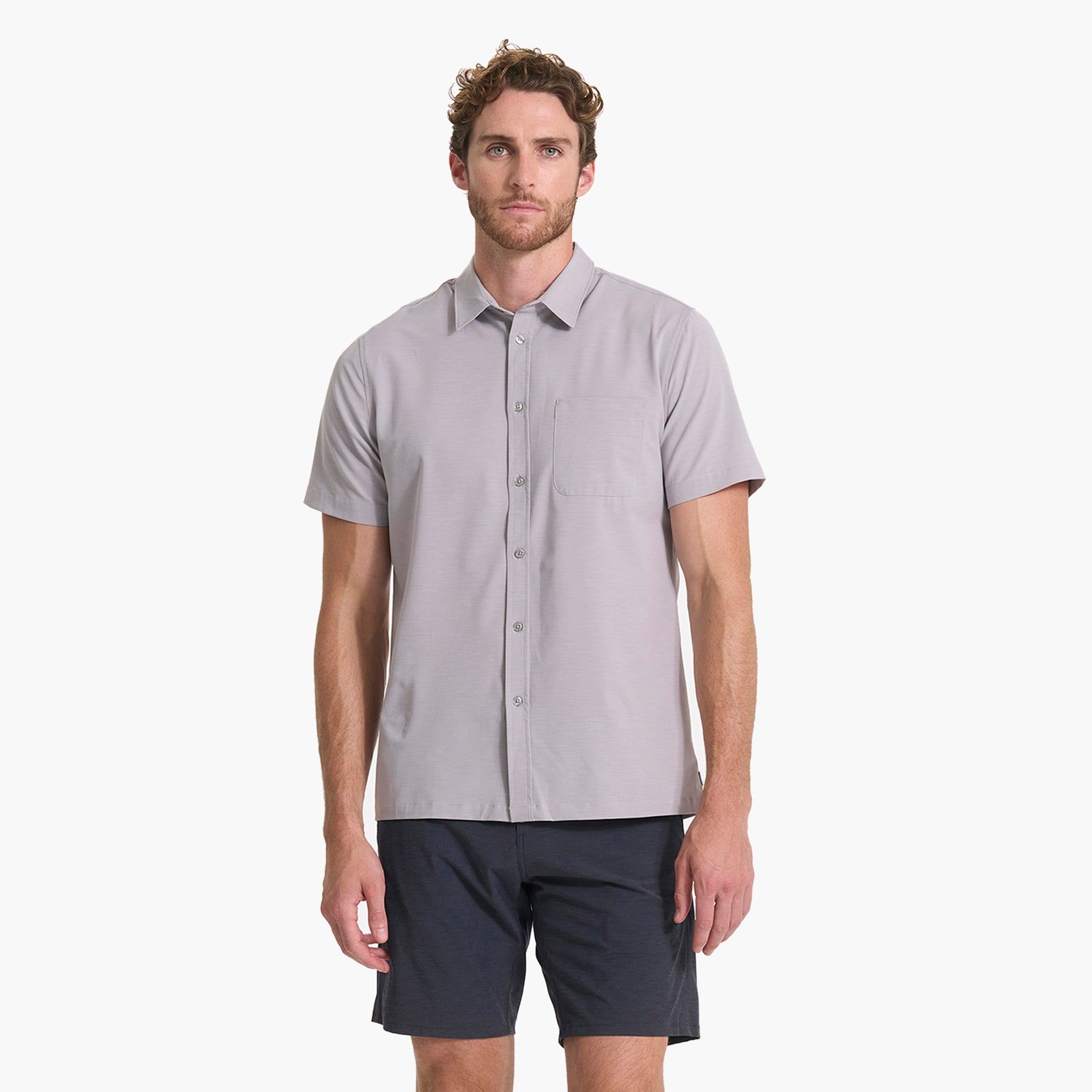 Short Sleeve Bridge Button Down | Fog sold by Vuori product image thumbnail 2