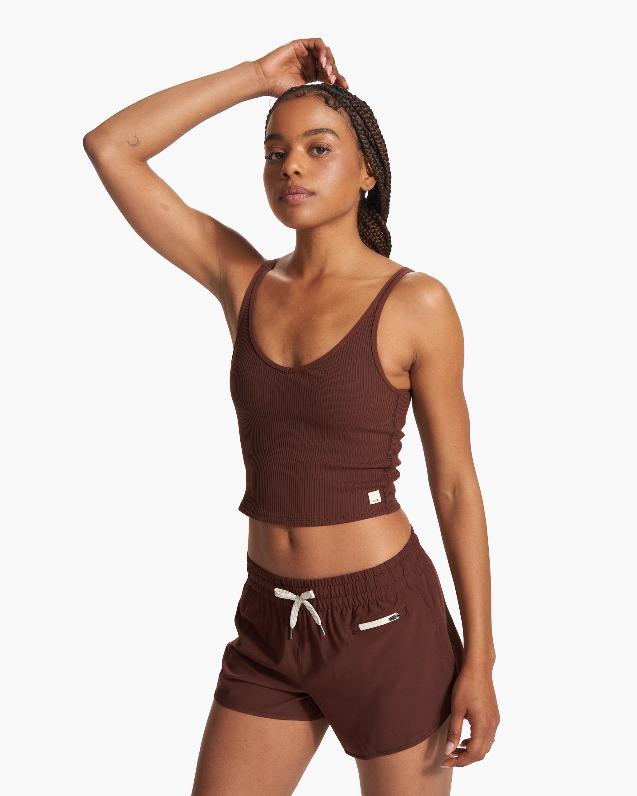 Rib Crop Tank | Mulberry sold by Vuori product image thumbnail 3