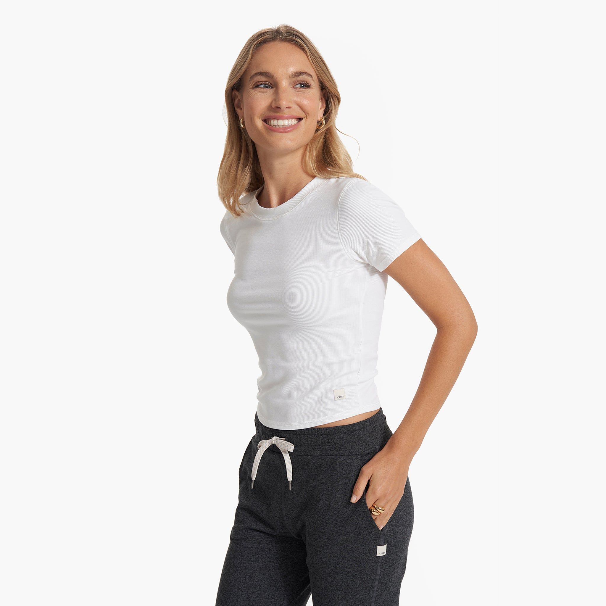 Mudra Fitted Tee | White sold by Vuori product image thumbnail 2