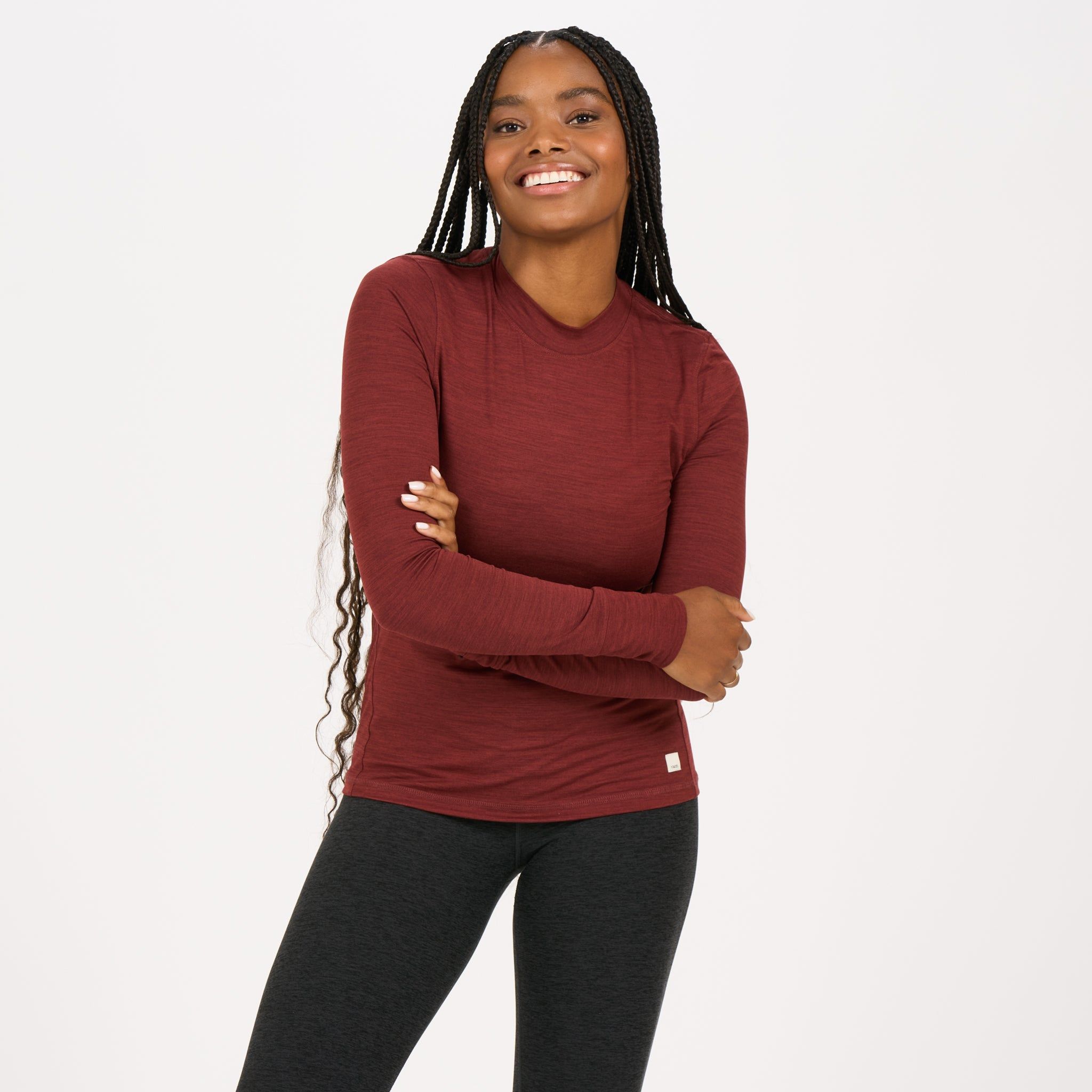 Long-Sleeve Lux Tee | Brick Heather sold by Vuori