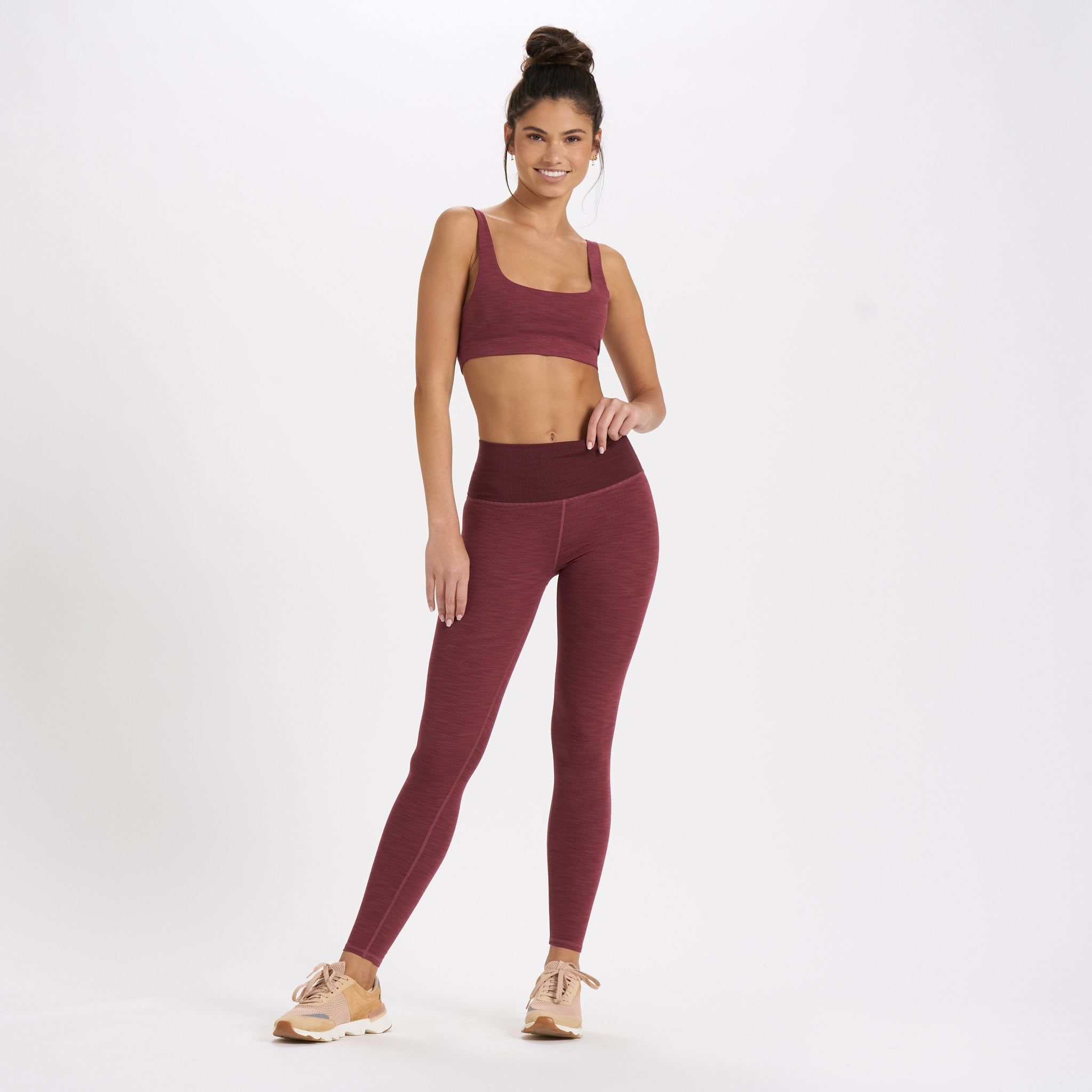 Lux Rib Studio Legging | Desert Rose Heather sold by Vuori product image thumbnail 4