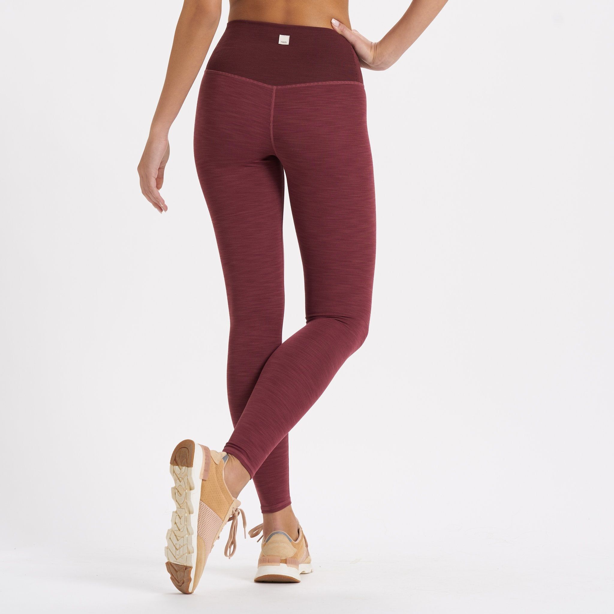Lux Rib Studio Legging | Desert Rose Heather sold by Vuori