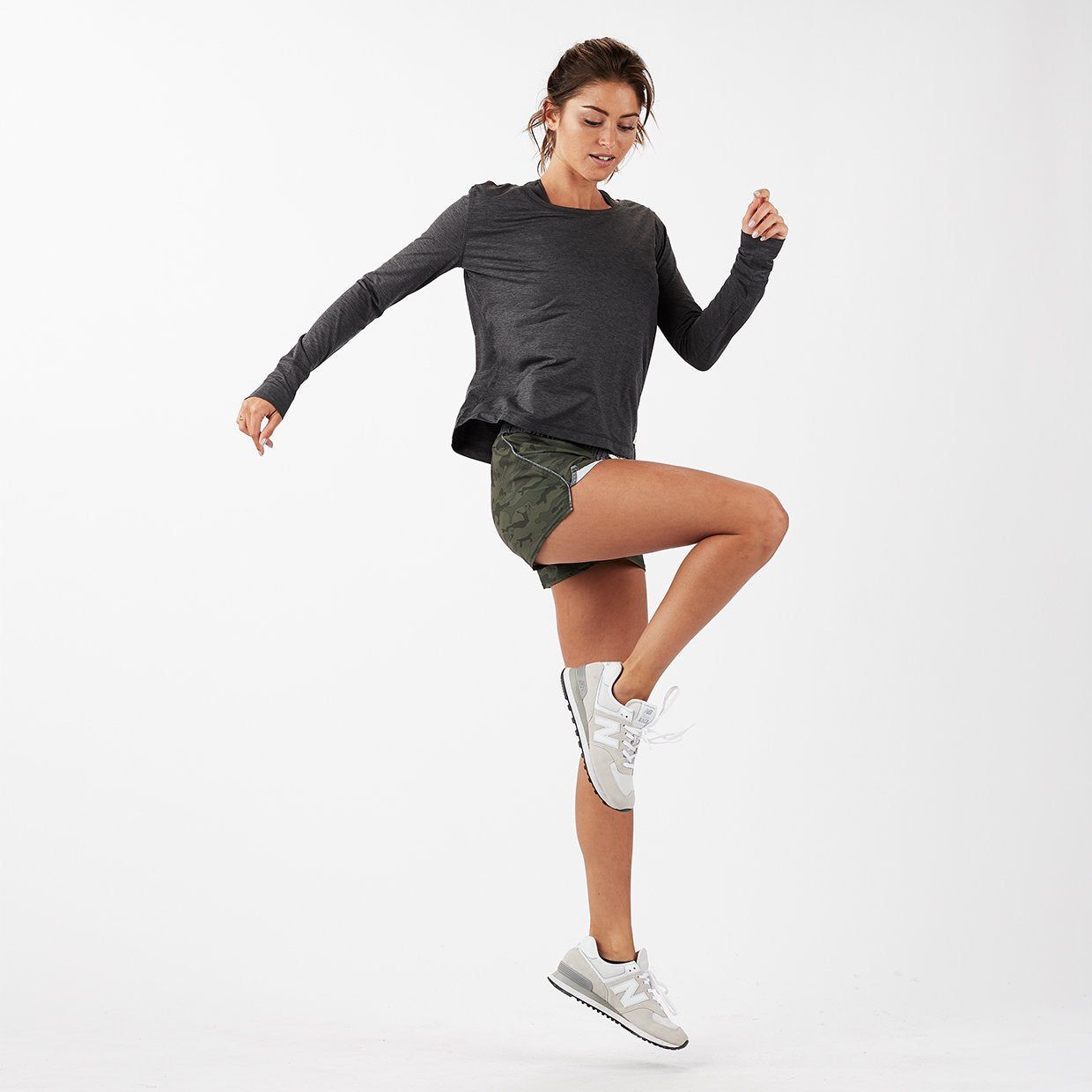 Lux Performance Long Sleeve Tee | Charcoal Heather sold by Vuori product image thumbnail 4