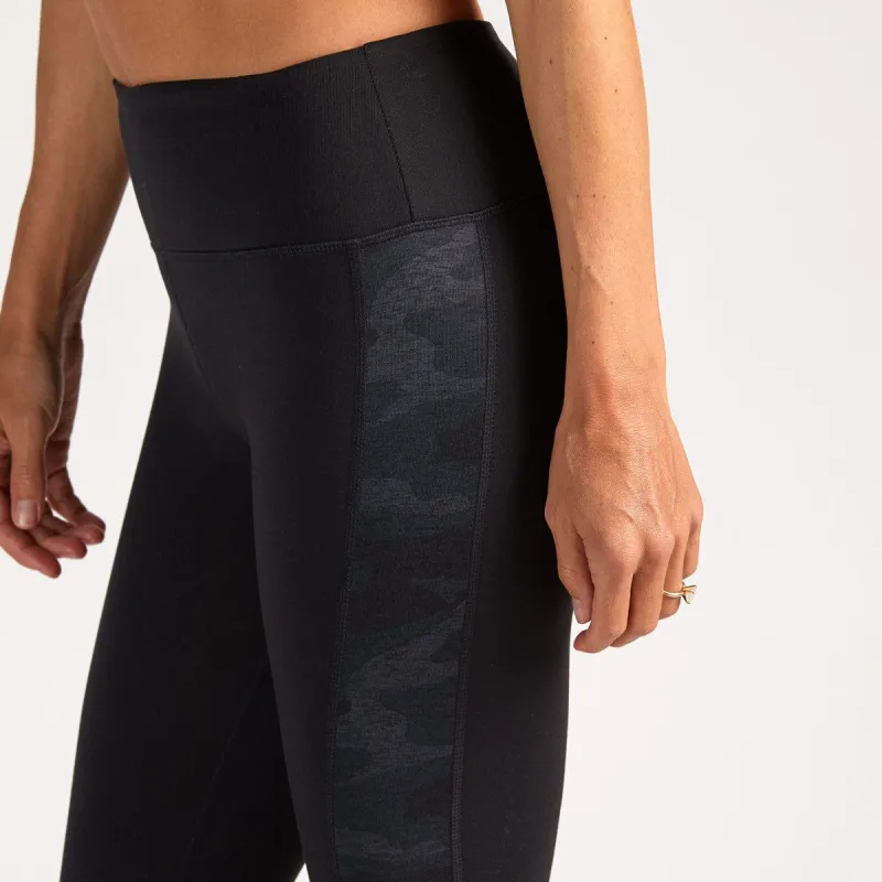 Asymmetric Block Legging | Black / Black Camo sold by Vuori