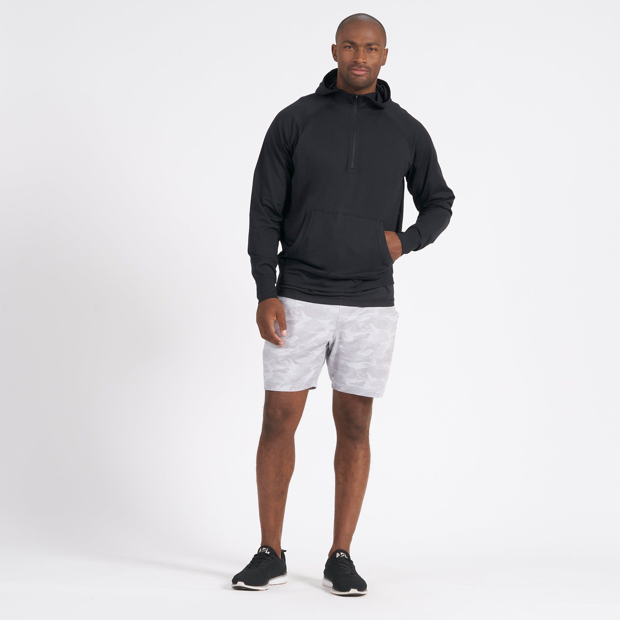 Ponto Performance Half Zip Hoodie | Black sold by Vuori product image thumbnail 5