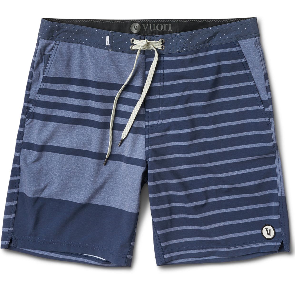 Equator Boardshort | Navy Asym Block sold by Vuori