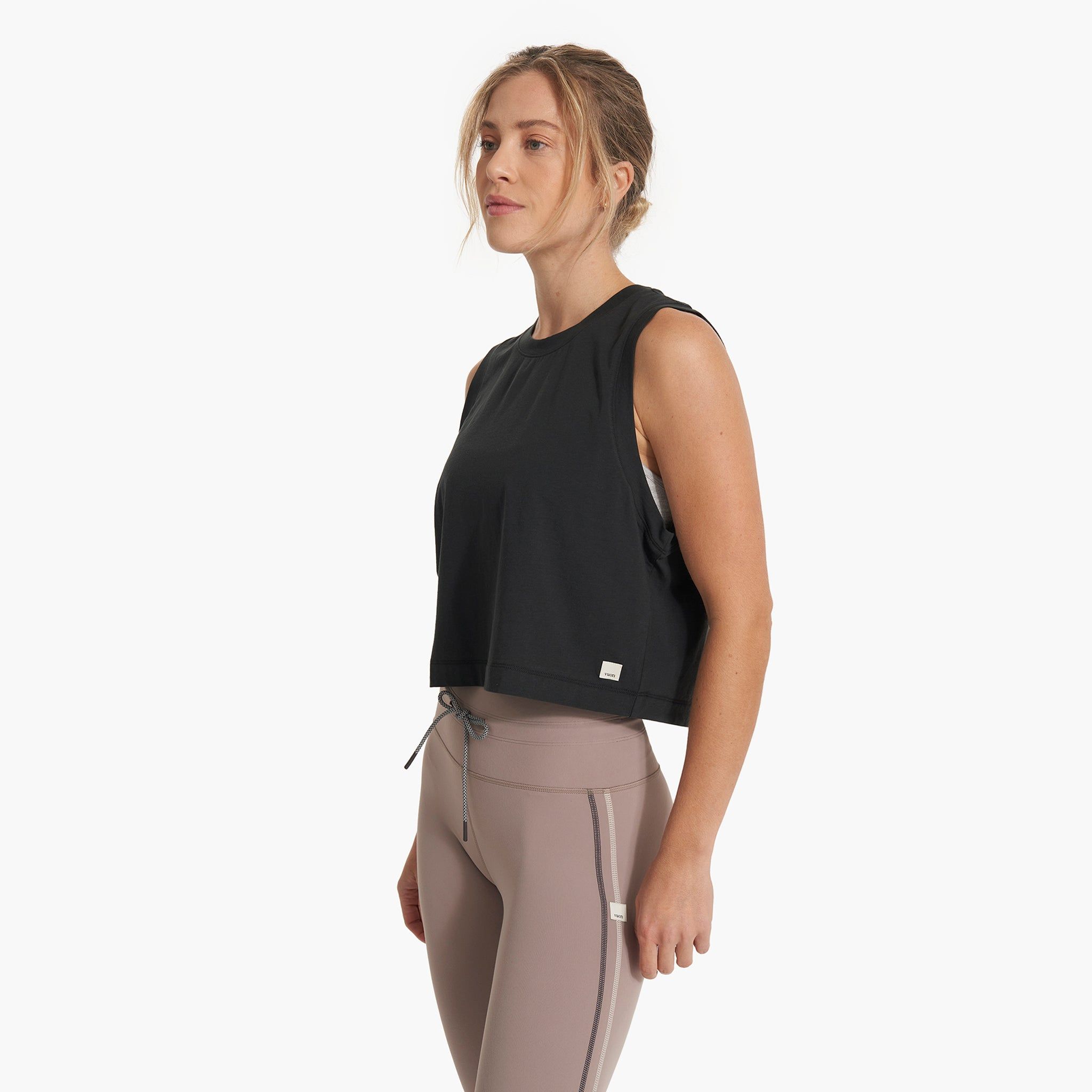 Feather Crop Tank | Washed Black sold by Vuori product image thumbnail 2
