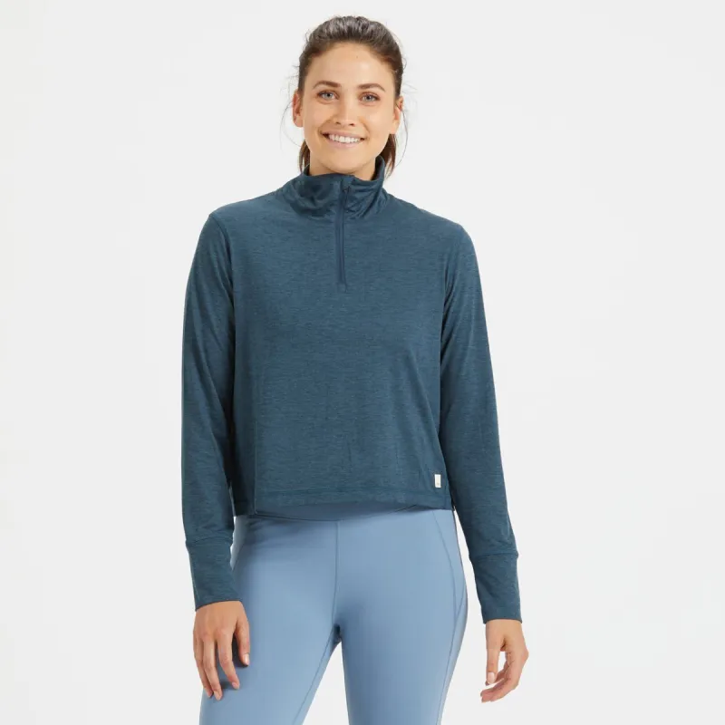 Crescent Half Zip | Indigo Heather sold by Vuori