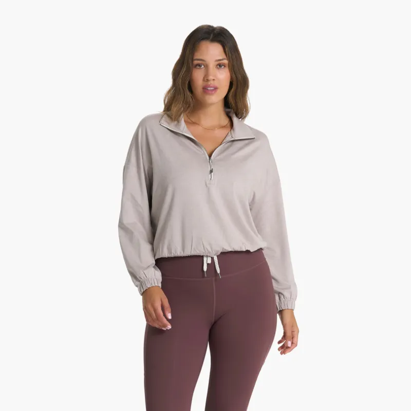 Halo Relaxed Half Zip | Oyster Heather sold by Vuori