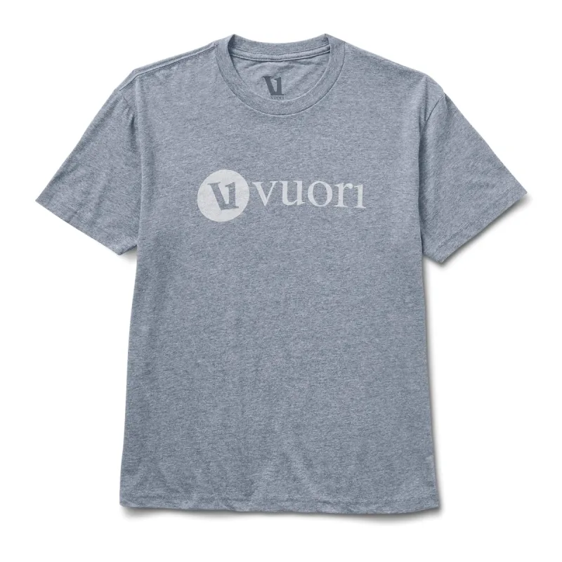 V1 Vuori Wordmark Logo Tee | Heather Grey Salt sold by Vuori