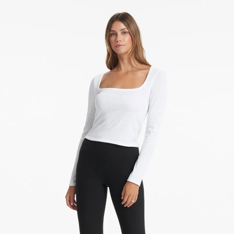 Long-Sleeve Sunrise Square Neck | White sold by Vuori
