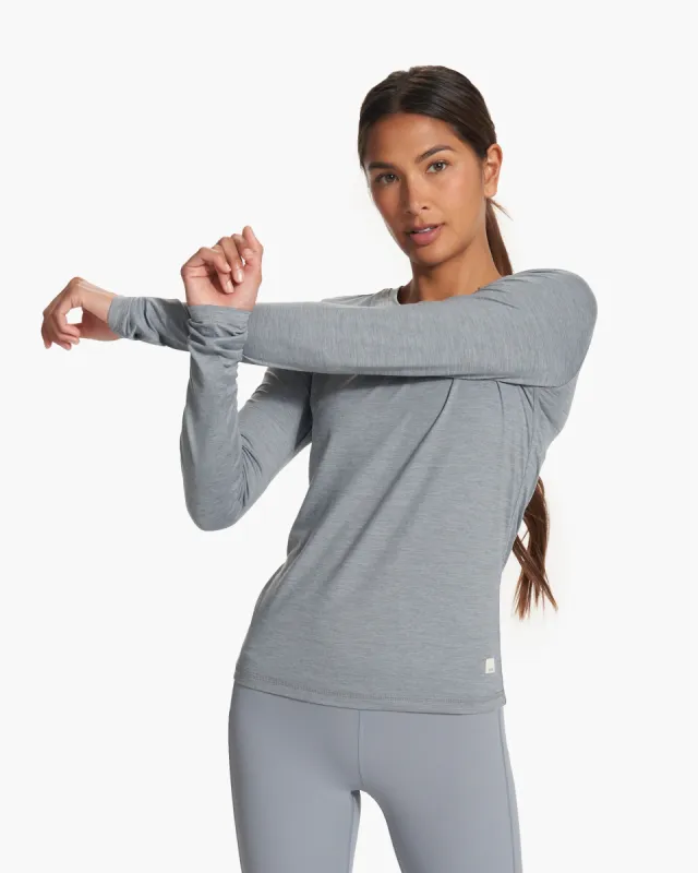 Long Sleeve Lux Crew | Flint Heather sold by Vuori