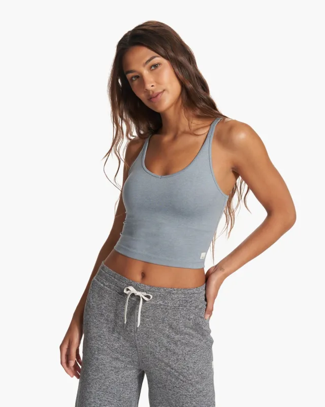 Halo Performance Crop | Flint Heather sold by Vuori