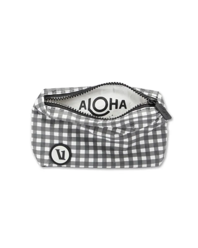 ALOHA-Mini Pouch | Charcoal Gingham sold by Vuori