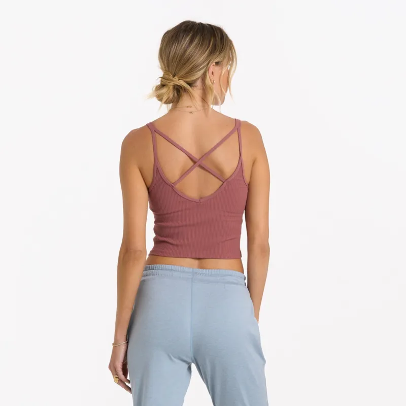 Rib Crop Tank | Rosewood sold by Vuori