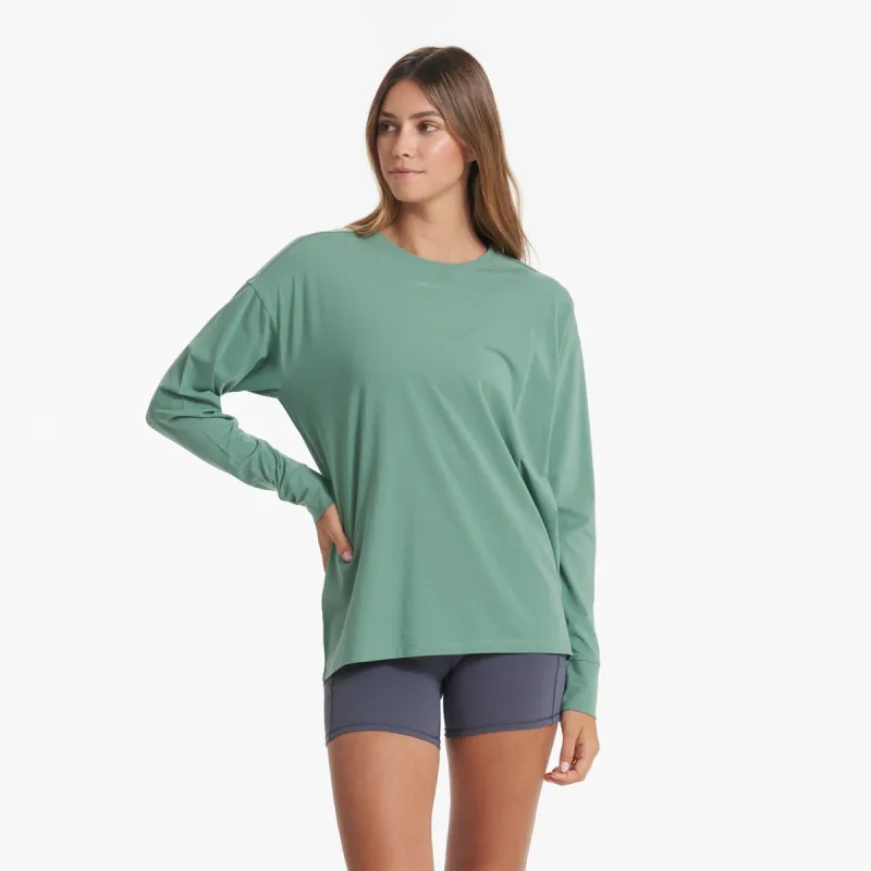 Long-Sleeve Feather Tee | Celadon sold by Vuori