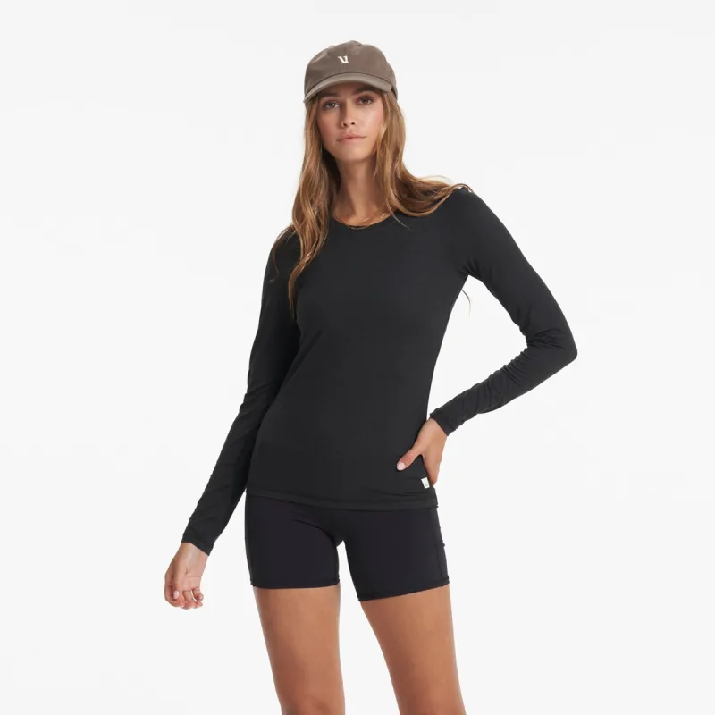 Long-Sleeve Lux Crew | Black Heather sold by Vuori