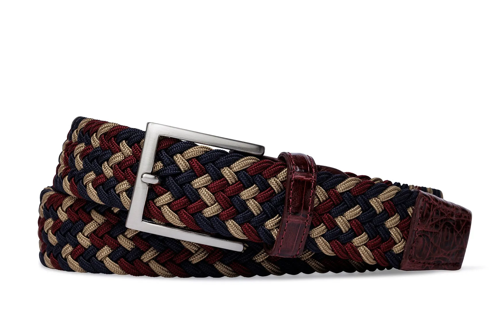 Sport Stretch Belt with Crocodile Tabs and Brushed Nickel Buckle sold by W. Kleinberg