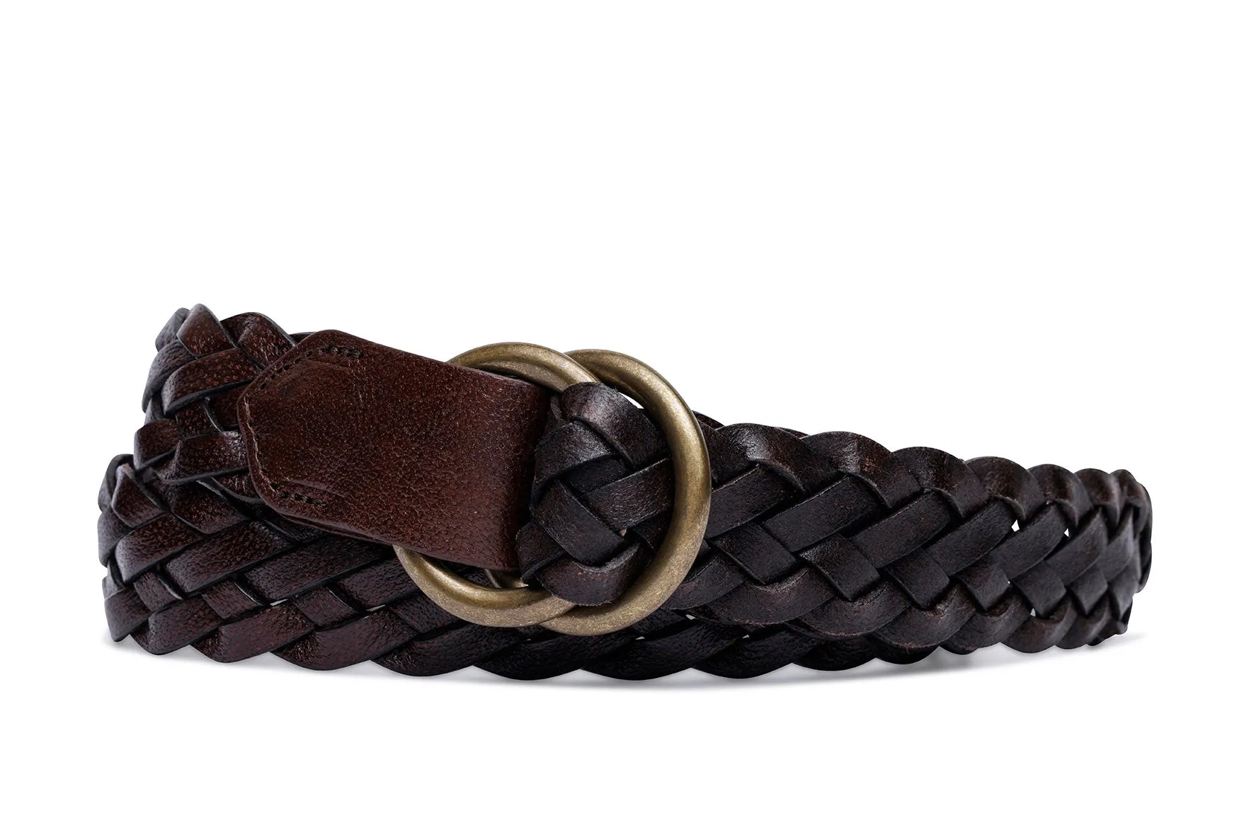 Classic Braid Belt with Antique Brass O-Rings sold by W. Kleinberg