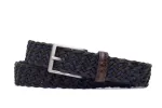 Cloth Weave Belt with Crocodile Tabs and Brushed Nickel Buckle sold by W. Kleinberg