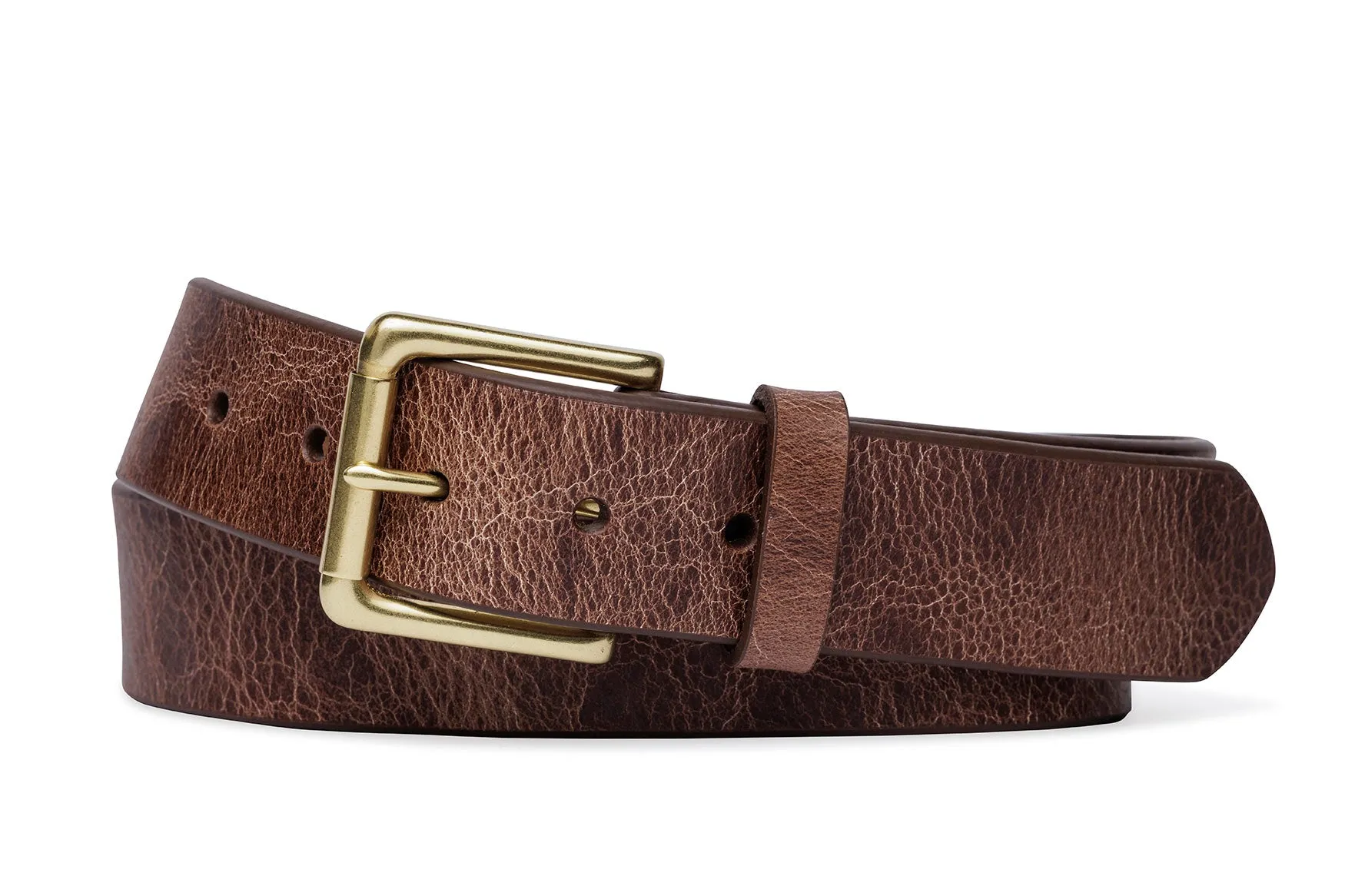 Sahara Calf Belt with Antique Brass Buckle sold by W. Kleinberg