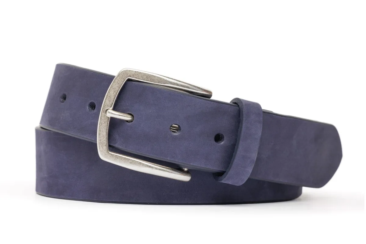 Nubuck Calf Belt with Antique Silver Buckle sold by W. Kleinberg