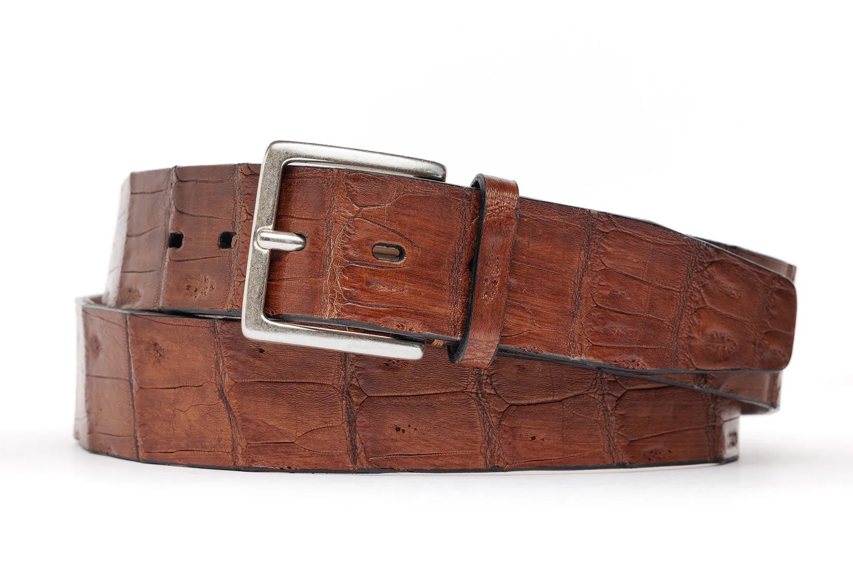 Crocodile Tail Belt with Antique Silver Buckle sold by W. Kleinberg