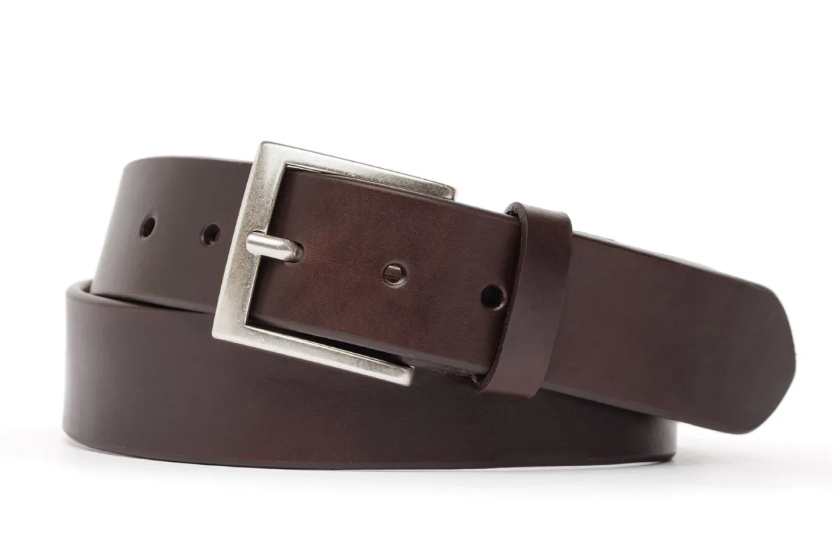 Horween Chromexcel Belt with Natural Brass or Antique Silver Buckle sold by W. Kleinberg
