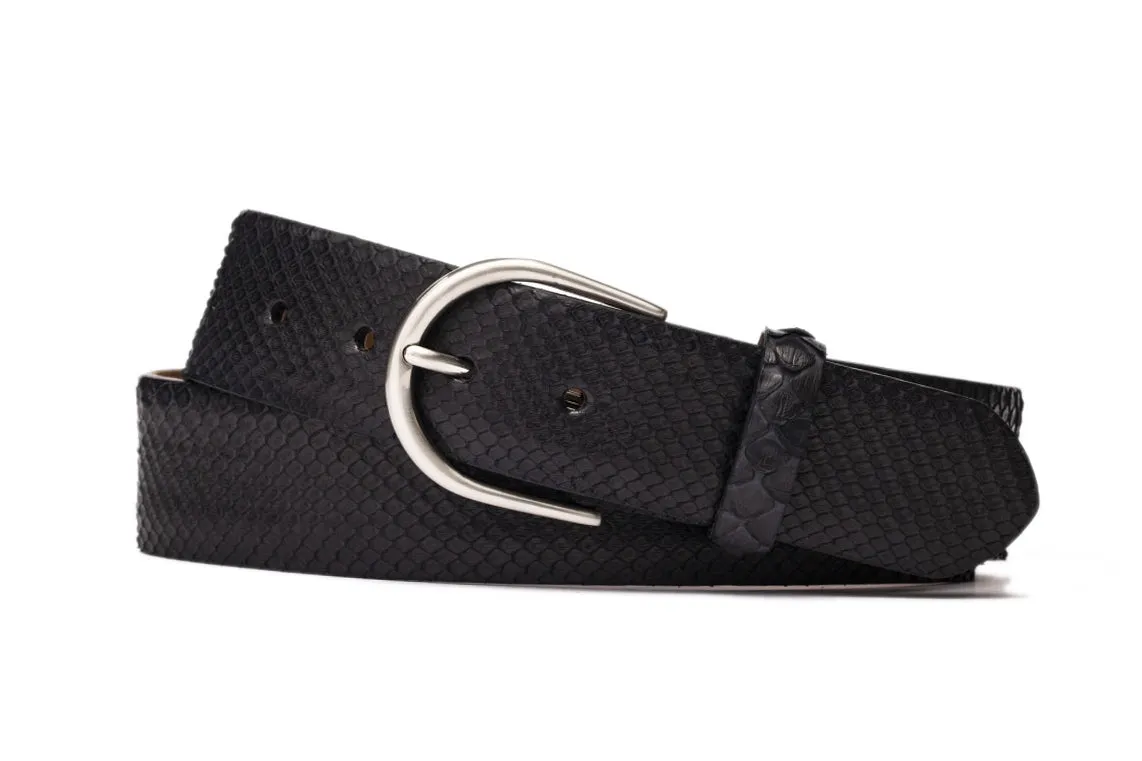 Python Belt with Brushed Nickel Buckle sold by W. Kleinberg