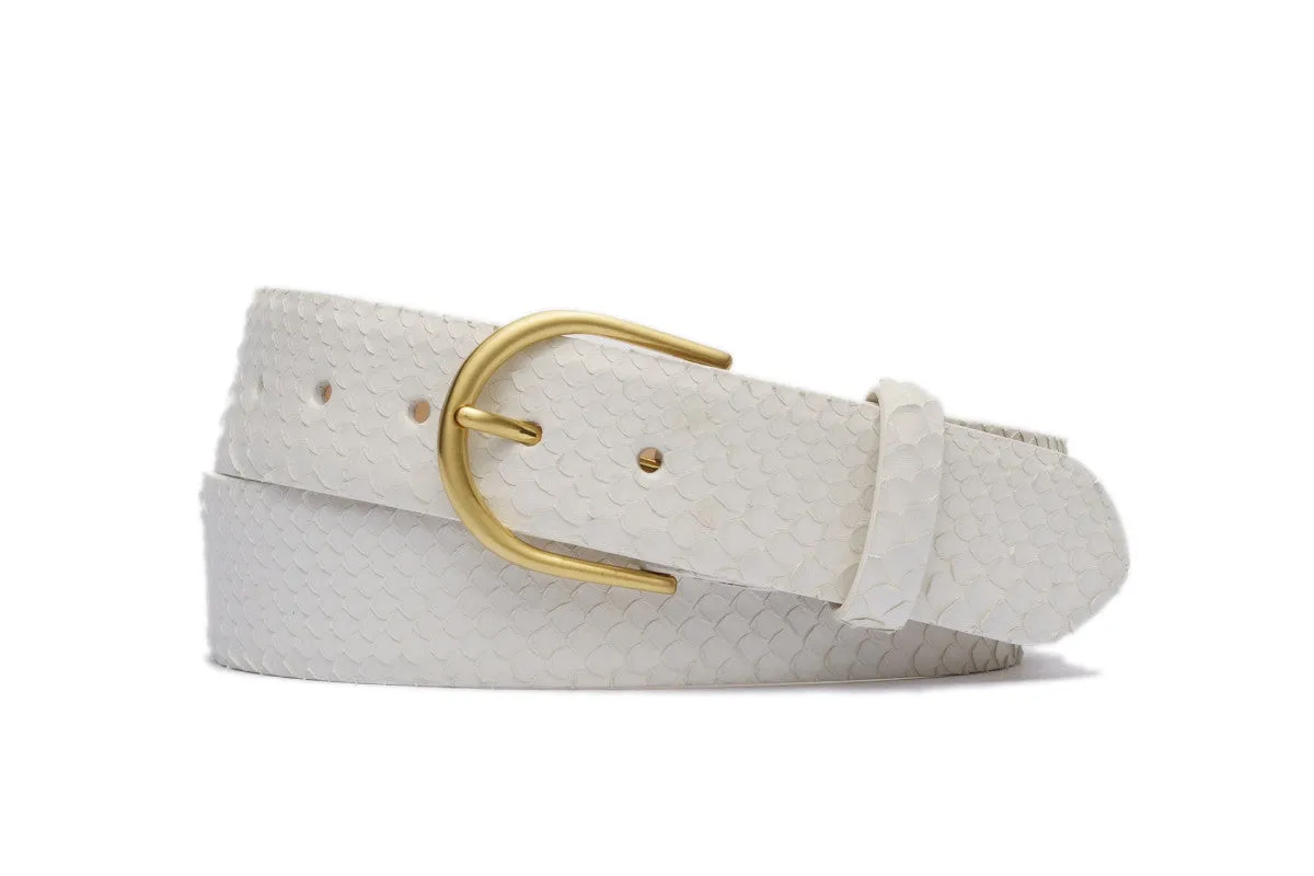 Python Belt with Brushed Gold Buckle sold by W. Kleinberg product image thumbnail 3