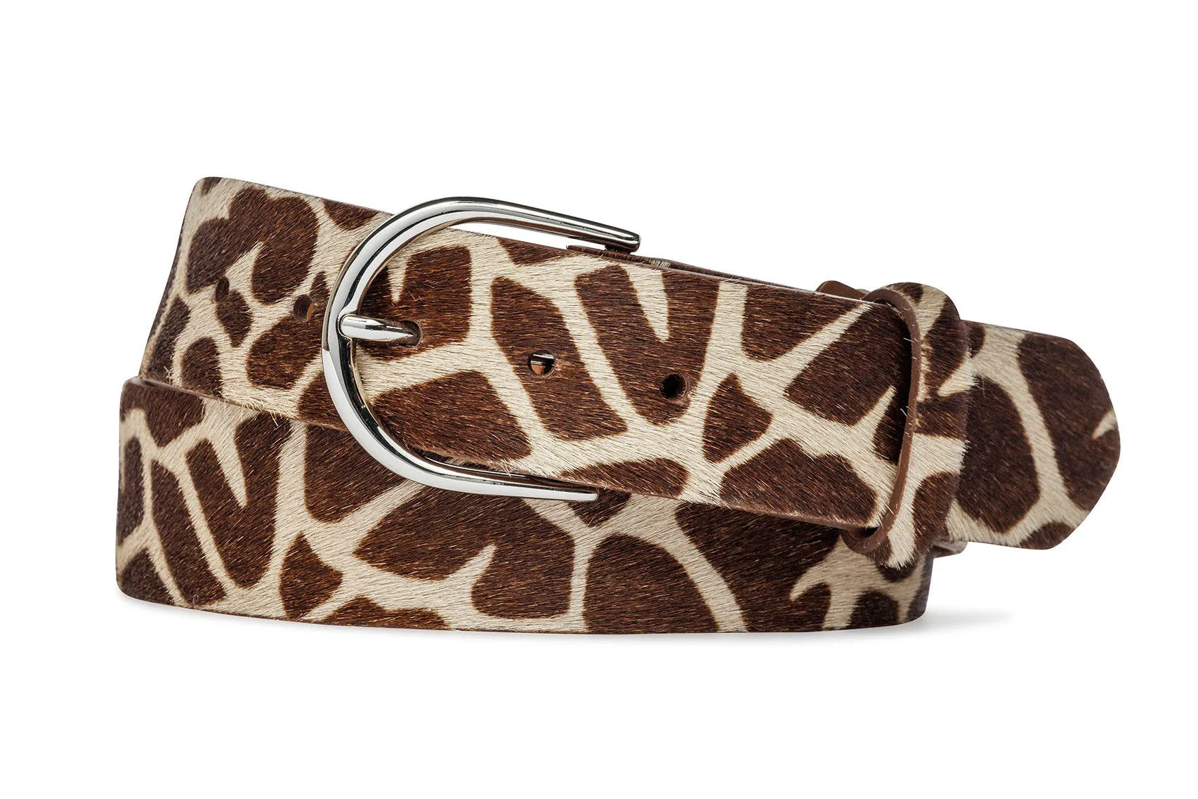 2" Calf Hair Belt with Round Buckle sold by W. Kleinberg