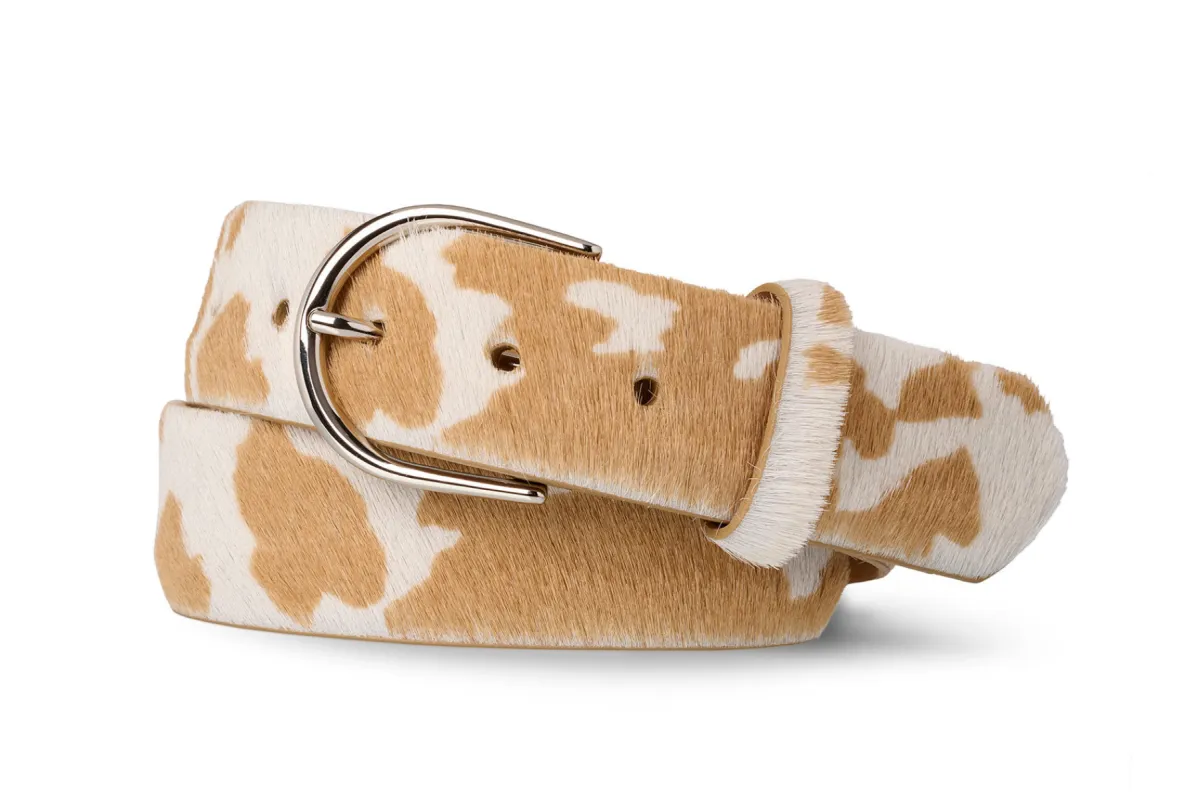 1-1/2" Calf Hair Belt with Round Buckle sold by W. Kleinberg