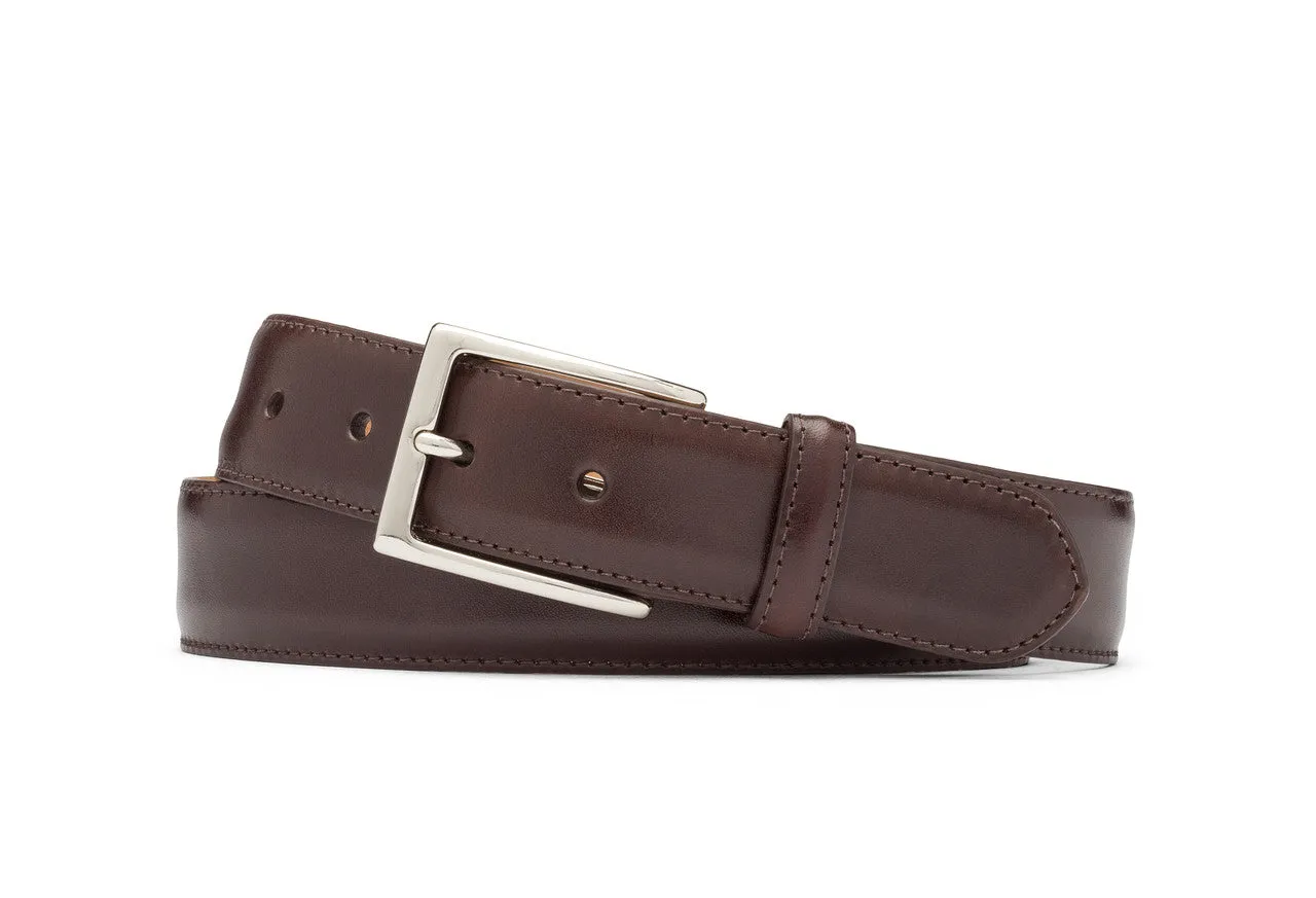 1-3/8" Glazed Calf Belt with Nickel Buckle sold by W. Kleinberg