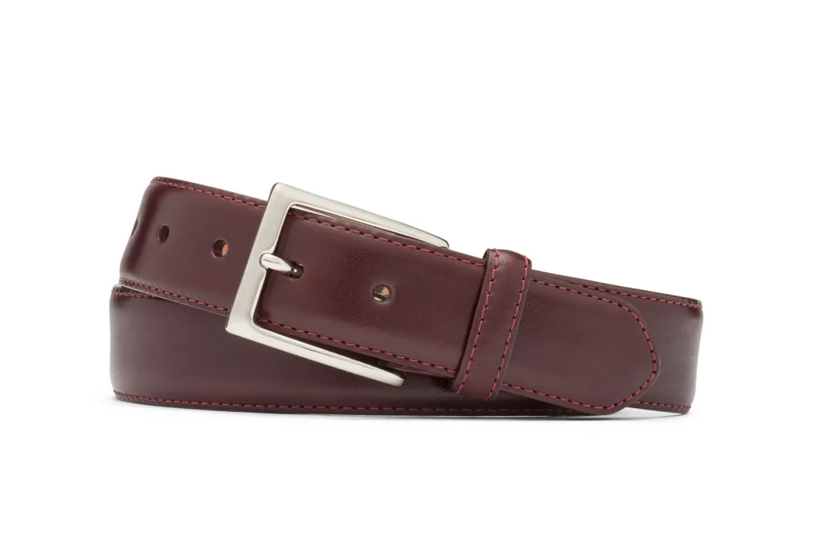 1-1/8" Glazed Calf Belt with Nickel Buckle sold by W. Kleinberg