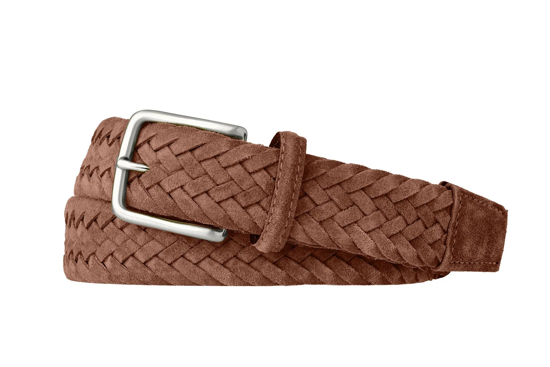 Braided Suede Belt with Brushed Nickel Buckle sold by W. Kleinberg product image thumbnail 4