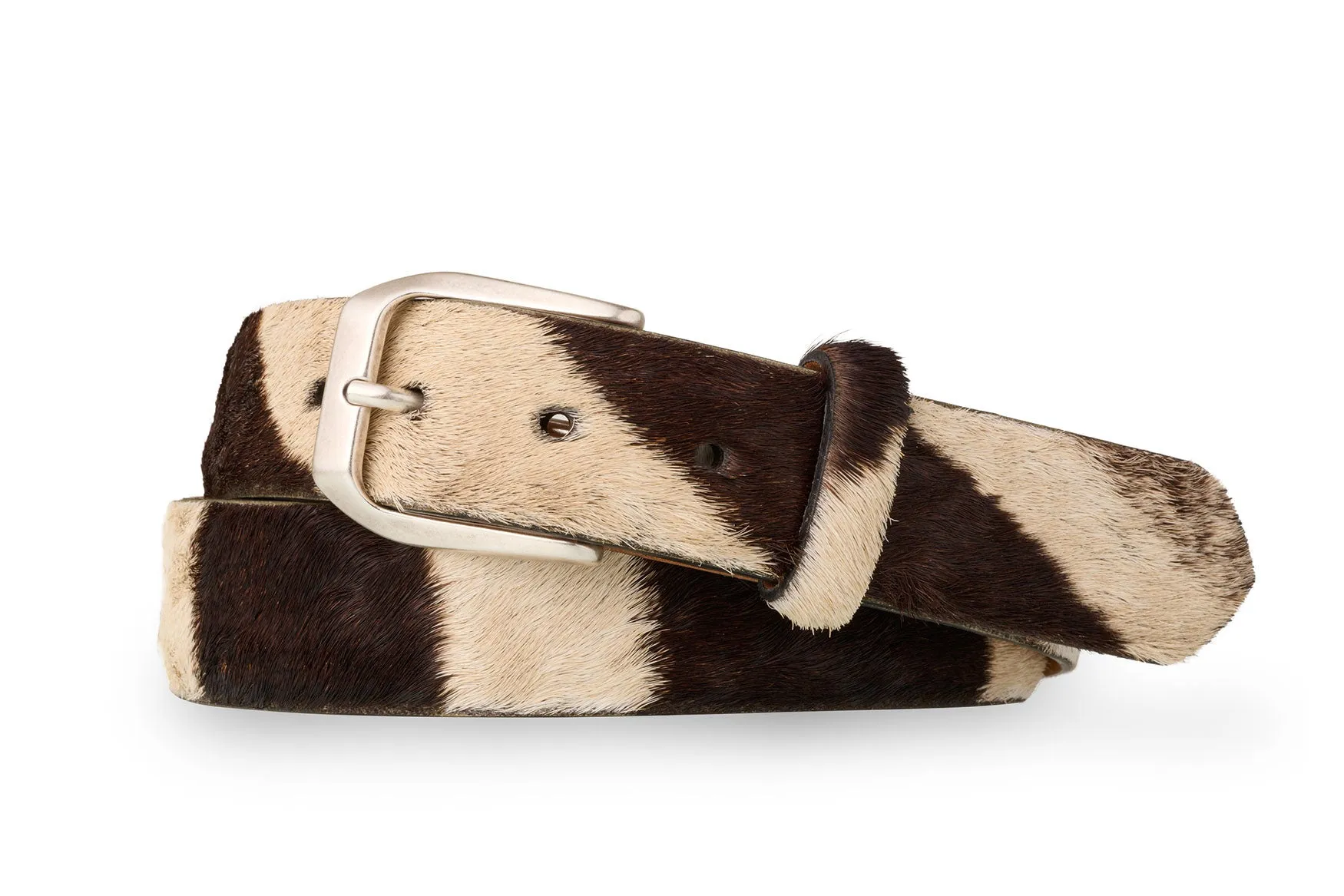 Zebra Belt with Antique Silver Buckle sold by W. Kleinberg