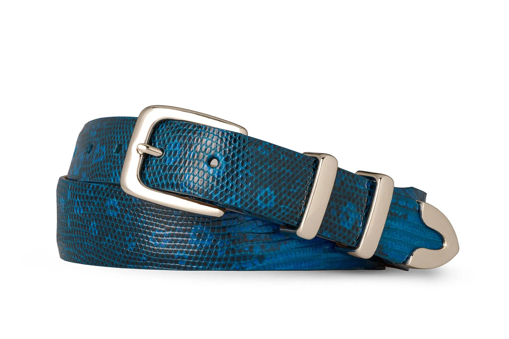 Tapered Lizard Golf Belt with Nickel Tip Set Buckle sold by W. Kleinberg product image thumbnail 2