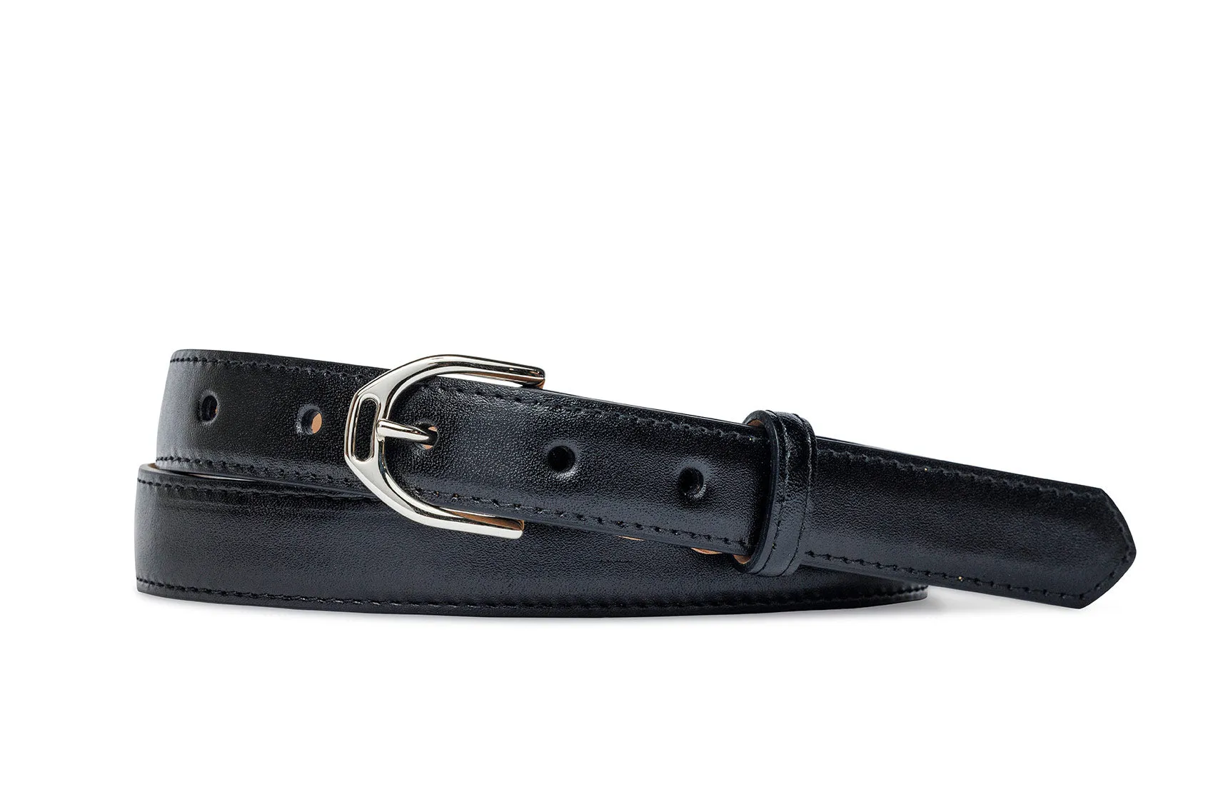 Glazed Calf Belt with Nickel or Gold Buckle sold by W. Kleinberg